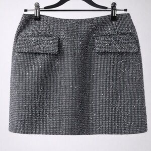 Banana Republic Charcoal Tweed Mini Skirt